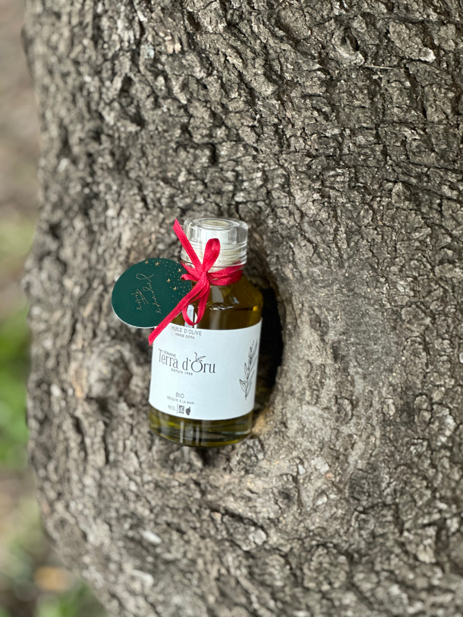 Mini bouteille (10cl) Édition de Noël - Huile d'olive BIO Corse