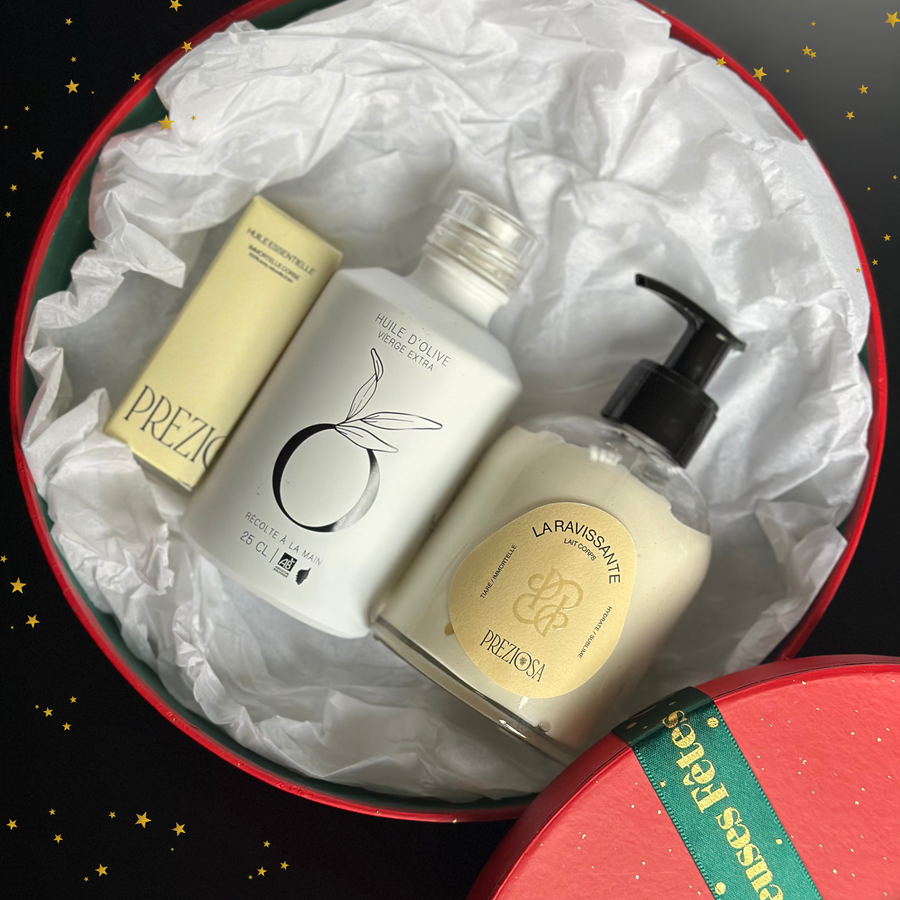Coffret de Noël – Trésors de Corse (Édition Limitée) - Huile d'olive, lait corps et immortelle