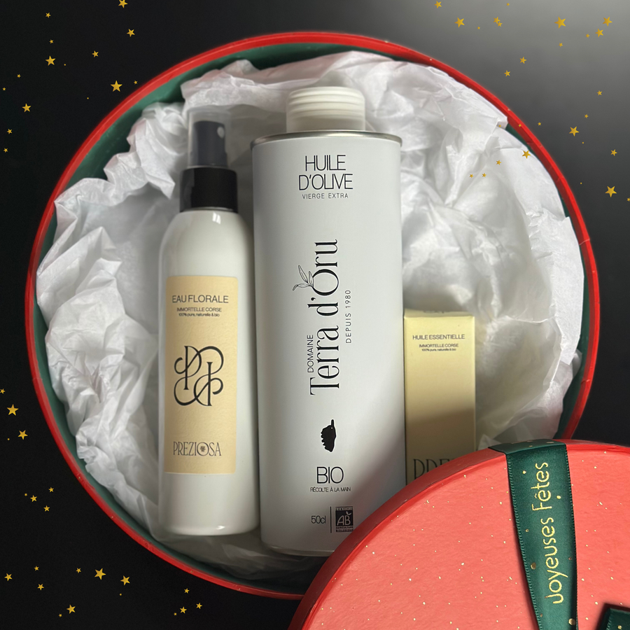 Coffret de Noël – Trésors de Corse (Édition Limitée) - Huile d'olive et Immortelle